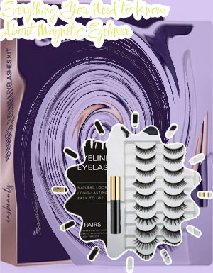 Eyelashes with magnetic eyeliner